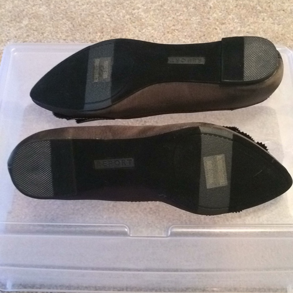 Report Baila Dark Olive Green Ruffle Satin Flats - Picture 4 of 5